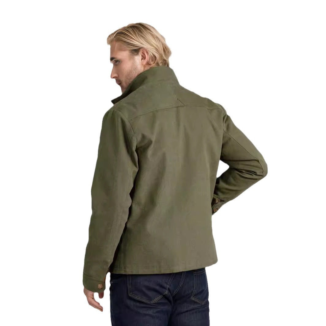 Herren praktische Utility-Jacke mit großen aufgesetzten Taschen Aliams