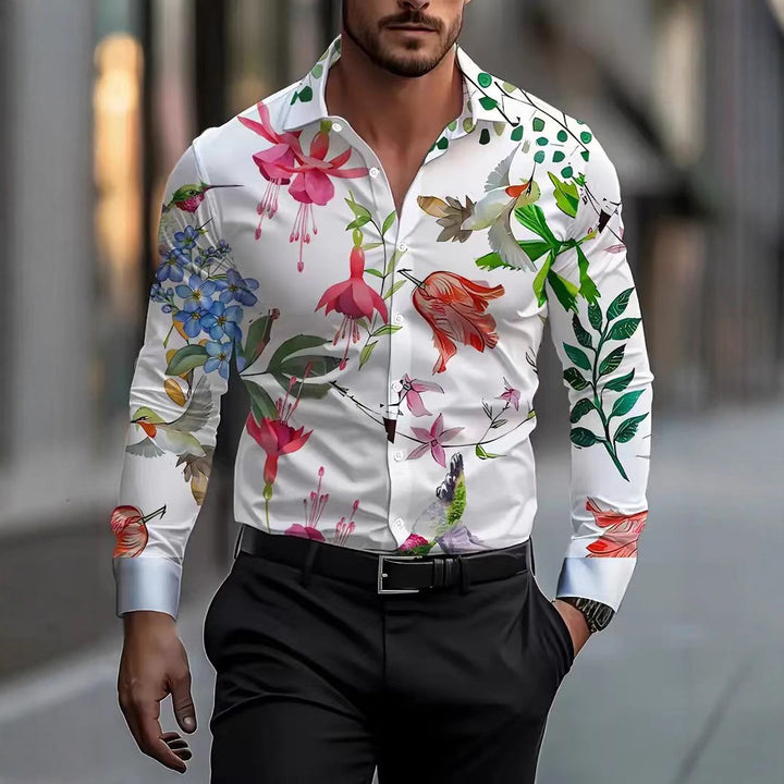 Herren Hemd mit floralen Mustern Aliams