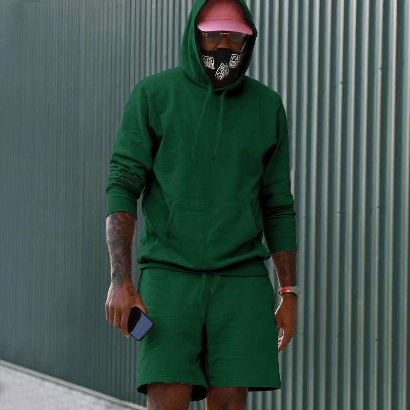 Herren sportliches Hoodie- und Shorts-Set aus hochwertigem Sweatmaterial Aliams