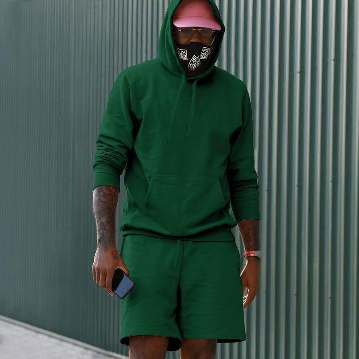 Herren sportliches Hoodie- und Shorts-Set aus hochwertigem Sweatmaterial Aliams