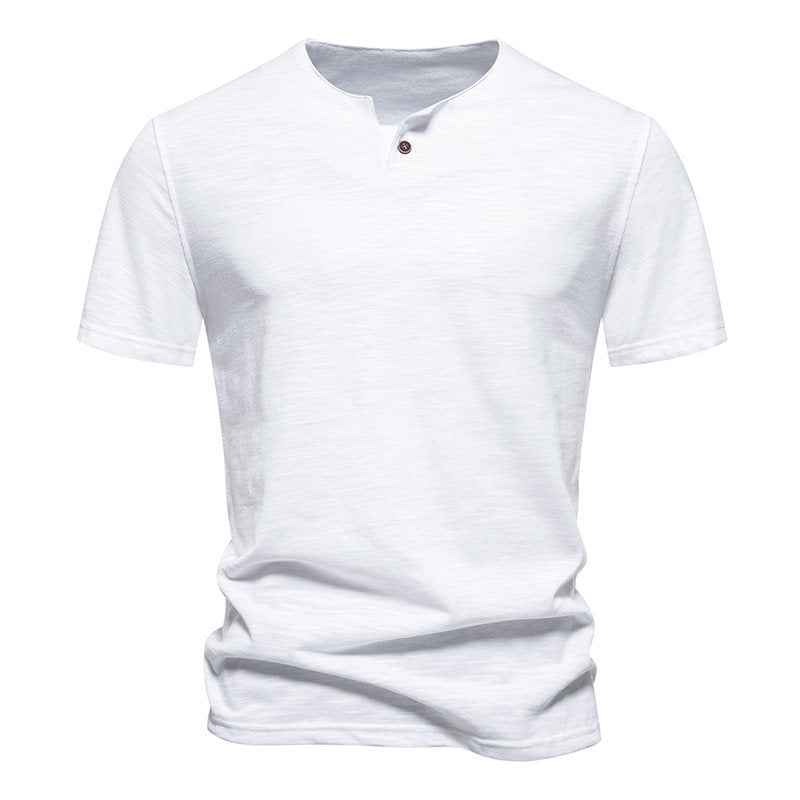 Herren Kurzarm-Henley-Shirt mit elegantem Knopfdesign Aliams