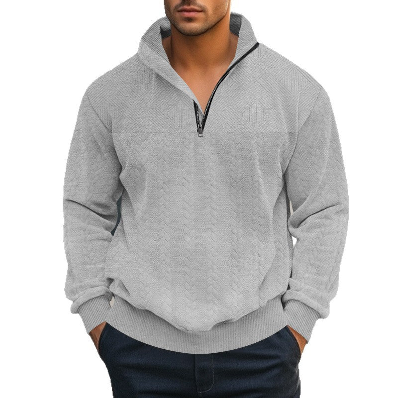 Herren Strickpullover mit modernem Stehkragen und Reißverschluss Aliams