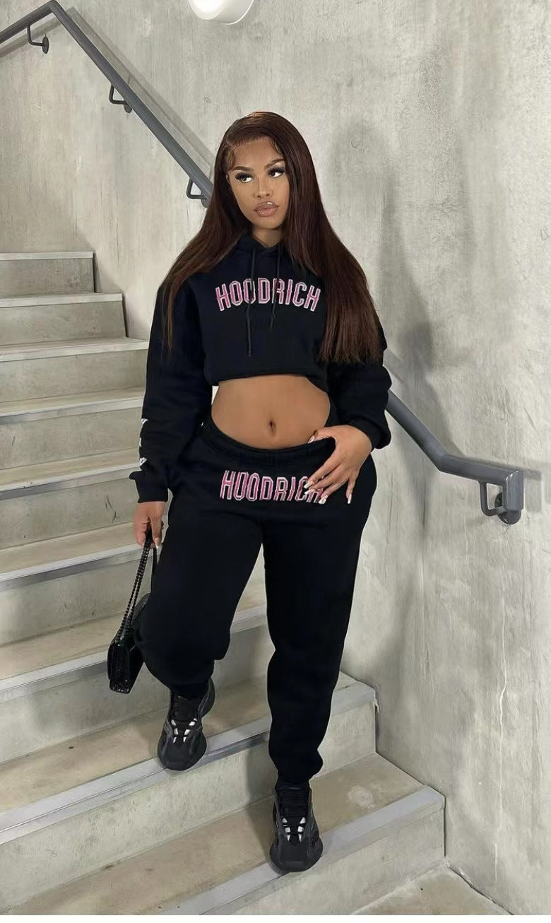 Herren Sportlicher Hoodie und Jogginghose-Set mit modischem Schriftzug Aliams