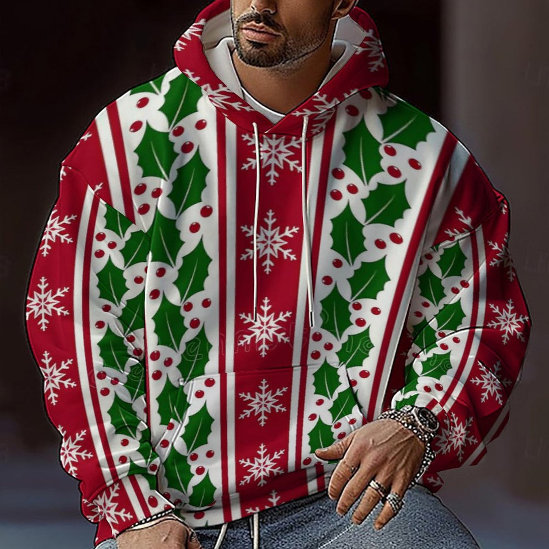 Herren Weihnachts-Hoodie mit farbenfrohem grafischen Design und bequemer Passform Aliams
