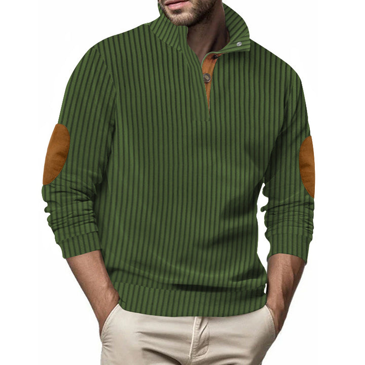 Herren angenehmer und modischer Pullover mit Lederdetails Aliams