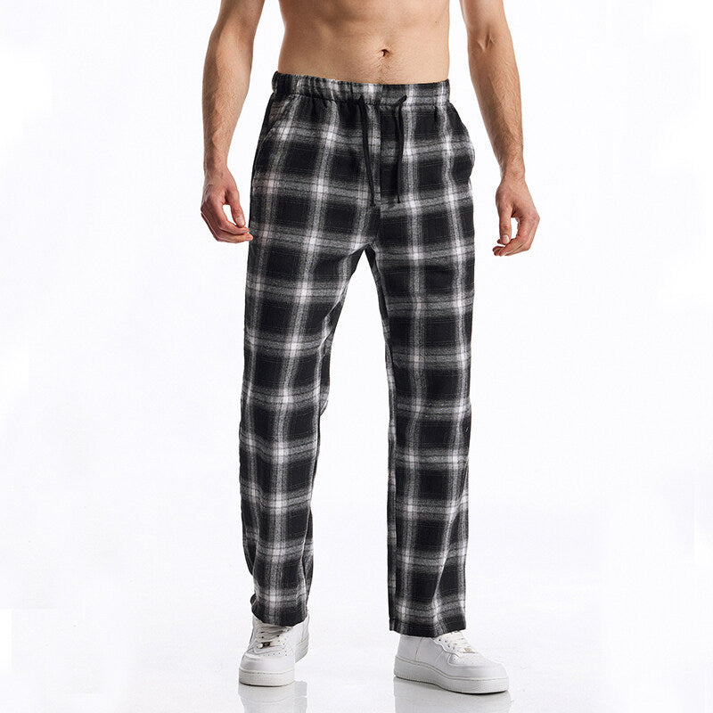 Herren Flanell-Pyjama-Hose mit komfortablem Gummibund Aliams