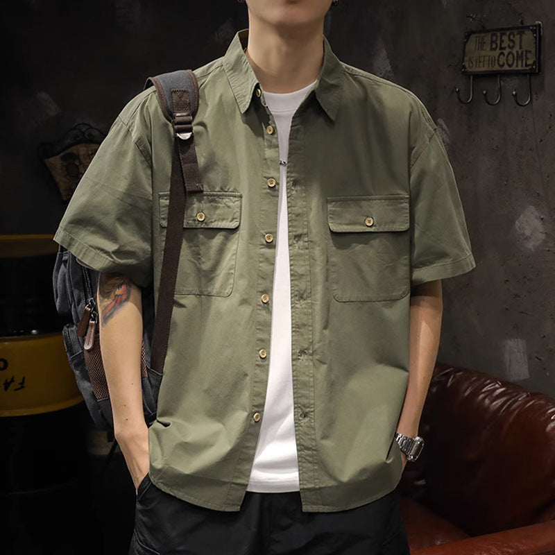 Herren Kurzarm-Hemd mit praktischen Brusttaschen Aliams