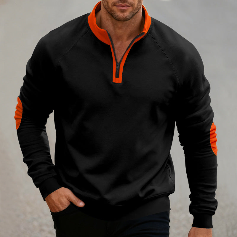 Herren Sportlicher Sweatpullover mit Stehkragen Aliams