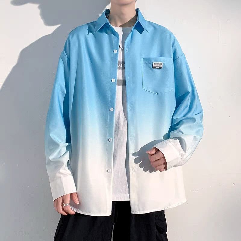 Herren Hemdjacke mit modernem Farbverlauf und praktischer Brusttasche Aliams