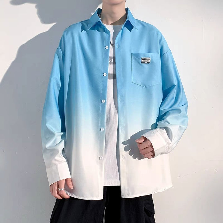 Herren Hemdjacke mit modernem Farbverlauf und praktischer Brusttasche Aliams