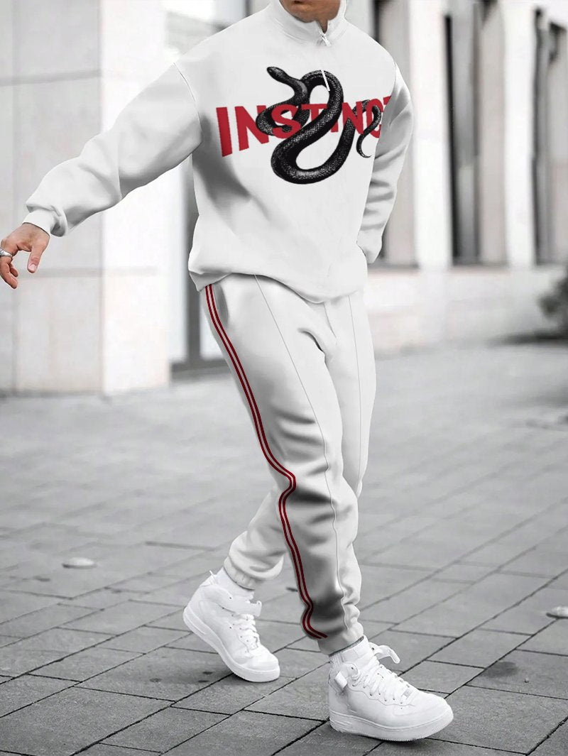 Herren Sportliches Sweatshirt mit modernem Zipper und grafischem Muster Aliams