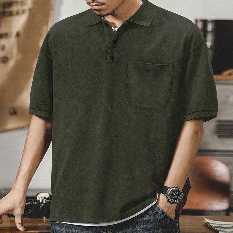 Herren Polohemd mit lässigem Schnitt und Brusttasche Aliams