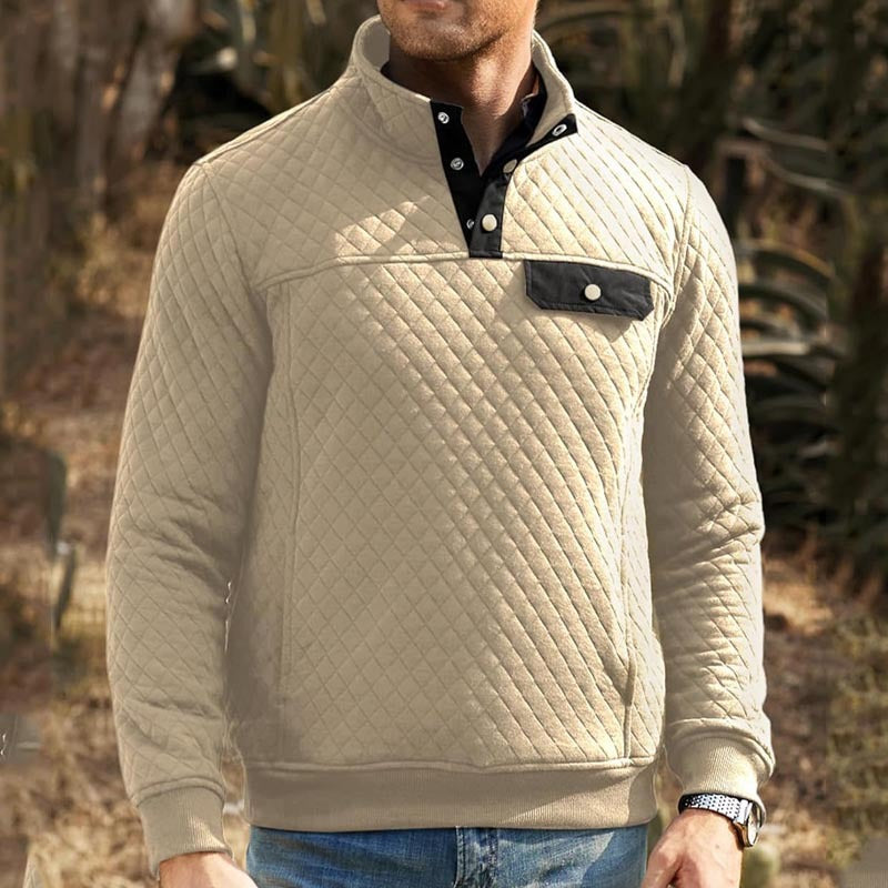 Herren Stepppullover mit Brusttasche und kontrastierenden Details Aliams