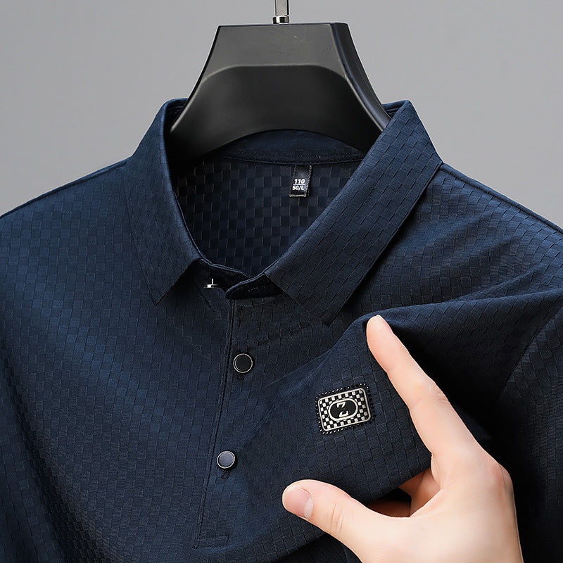 Herren elegantes Poloshirt mit strukturierter Oberfläche und praktischen Details Aliams
