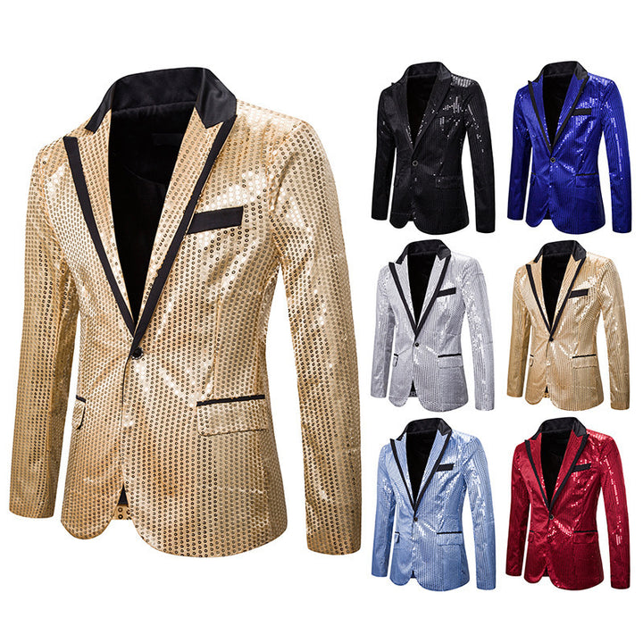 Herren eleganter Pailletten Blazer mit modernem Schnitt Aliams