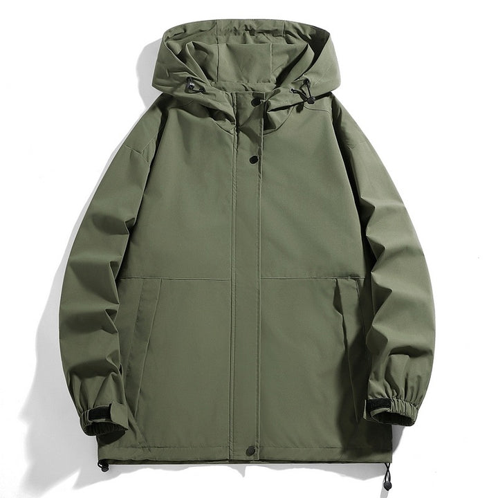 Herren Wasserabweisende Übergangsjacke mit verstellbarer Kapuze und praktischen Taschen Aliams