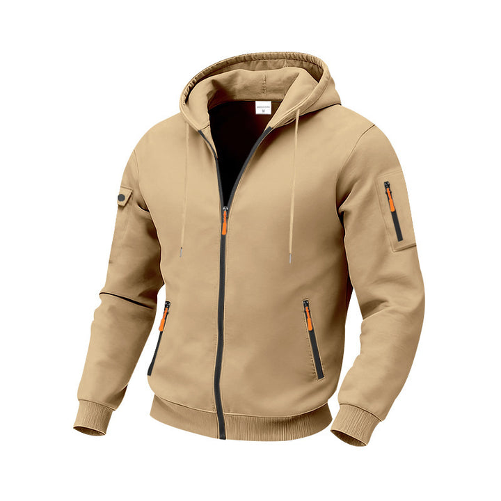Herren sportlicher Hoodie mit funktionalen Reißverschlusstaschen Aliams
