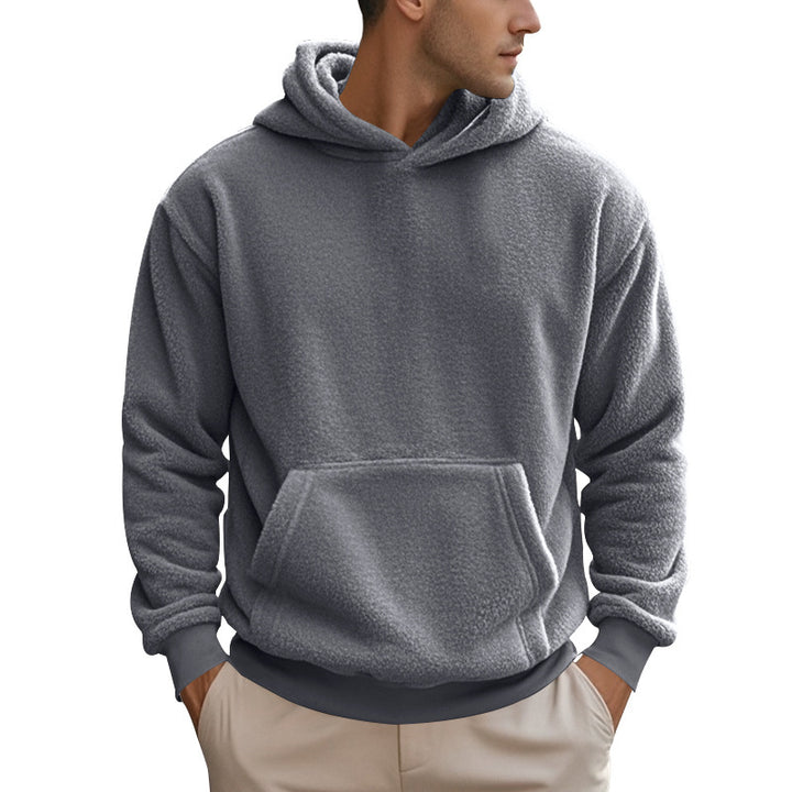 Herren Fleece Hoodie mit Kängurutasche und modernem Schnitt Aliams