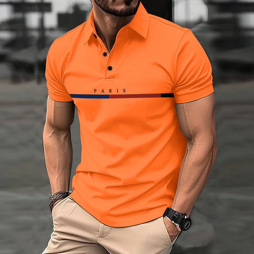 Herren Poloshirt mit modischem Grafikelement Aliams