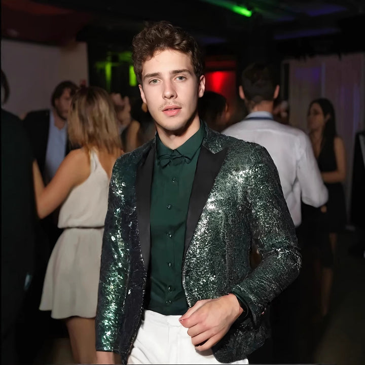 Herren Glamouröser Paillettenblazer im modernen Design Aliams
