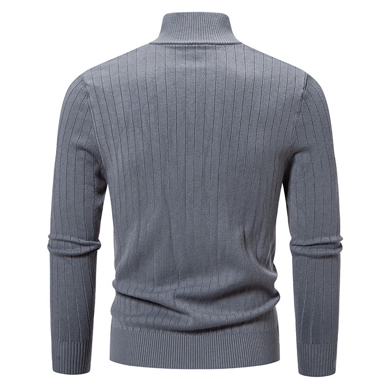 Herren Feiner Strickpullover mit hochabschließendem Kragen Aliams
