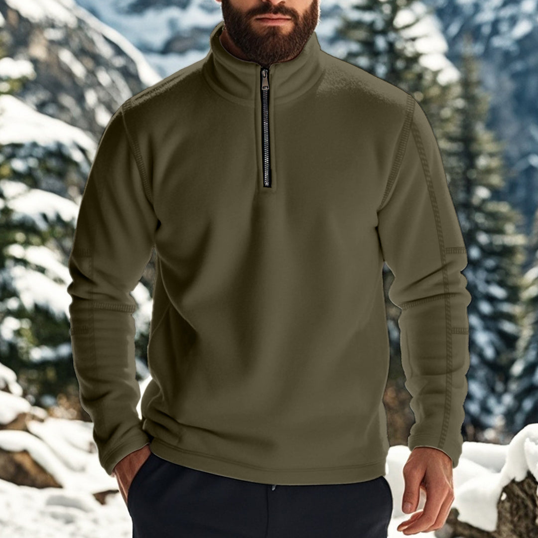 Herren Fleece-Pullover mit halbem Reißverschluss Aliams
