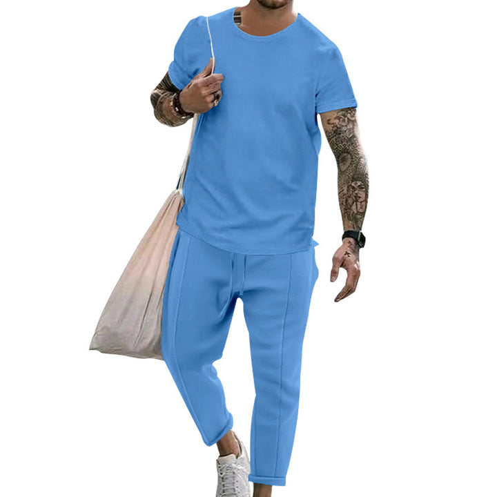 Herren Freizeit T-Shirt und Sweatpants Set mit modernem Schnitt Aliams