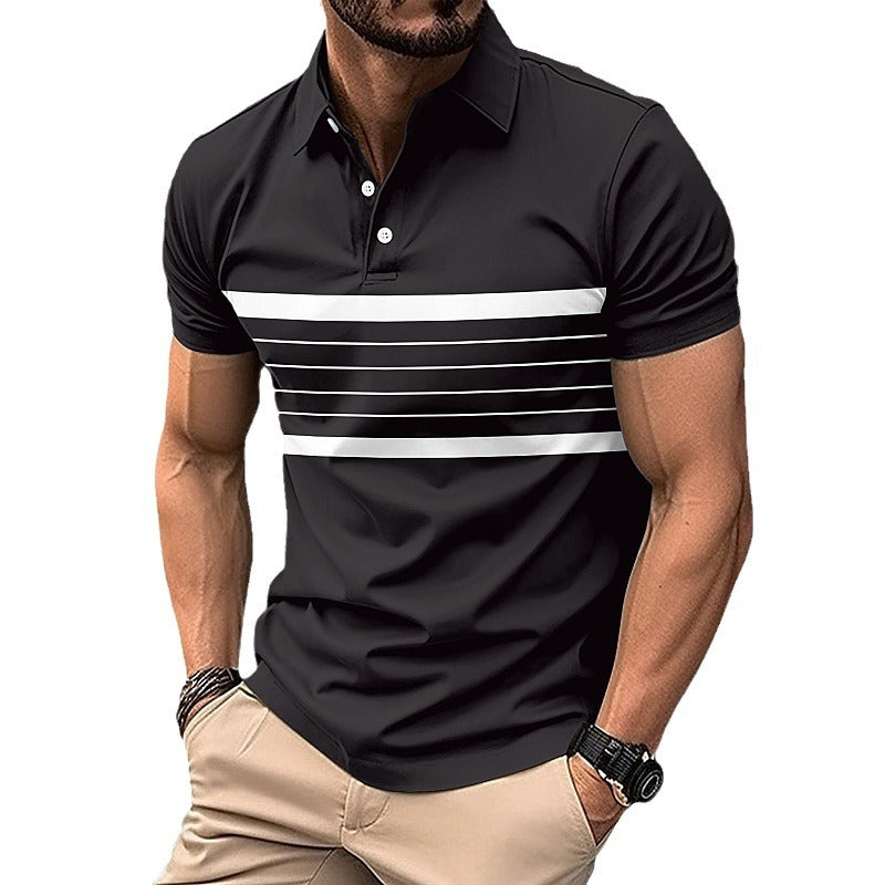 Herren Poloshirt mit modernem Streifenmuster und sportlicher Passform Aliams