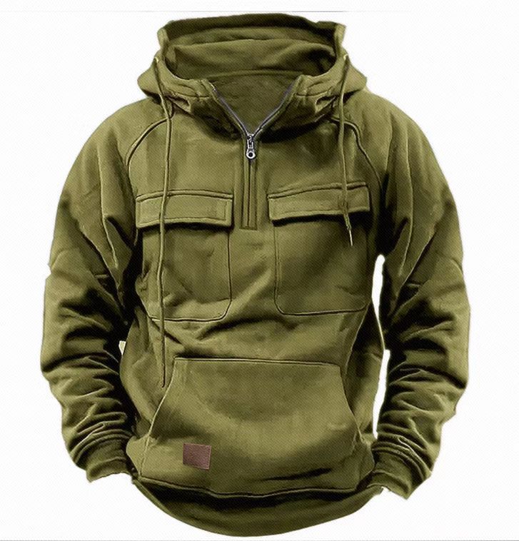 Herren Kapuzenpullover mit praktischen Taschen und durchgehendem Reißverschluss Aliams