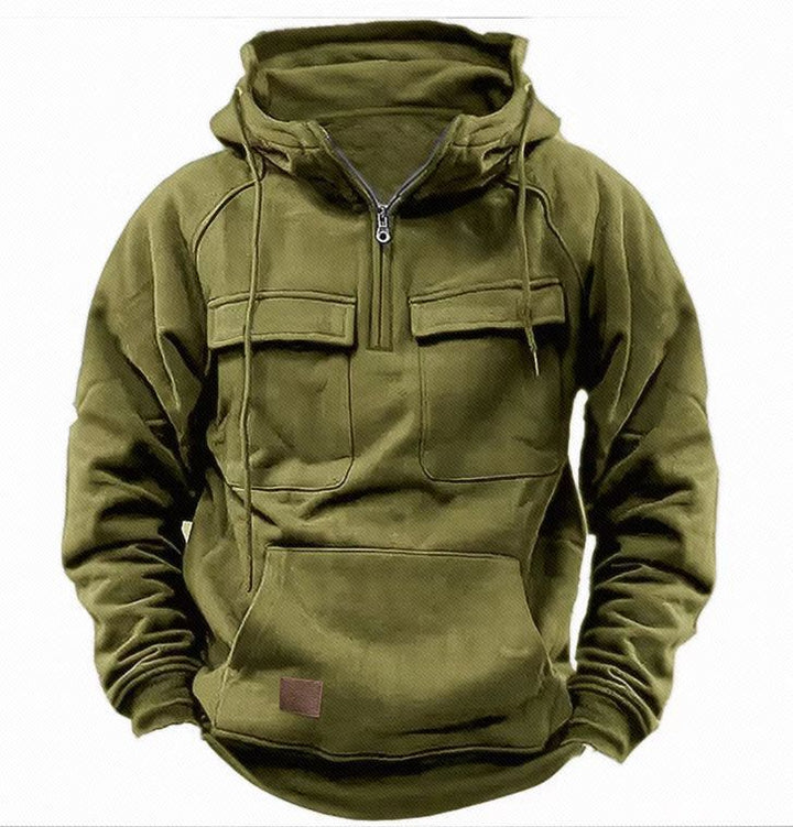 Herren Kapuzenpullover mit praktischen Taschen und durchgehendem Reißverschluss Aliams