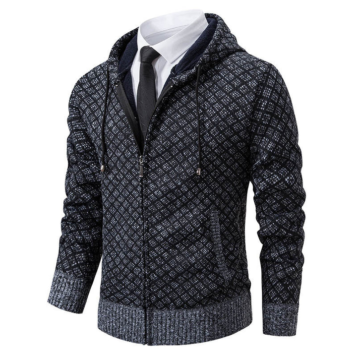Herren stylische Jacke mit modernem Wabenmuster und Kapuze Aliams
