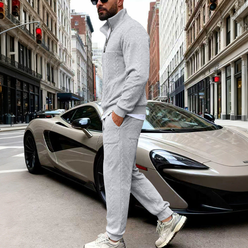 Herren sportliches Freizeit-Set mit strukturiertem Sweatstoff und seitlichen Reißverschlusstaschen Aliams