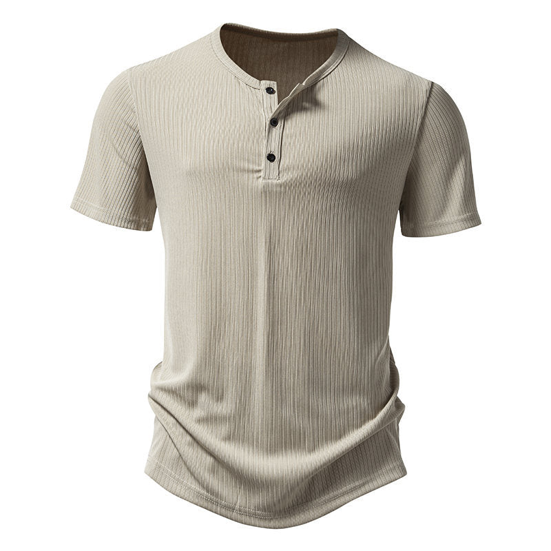 Herren Kurzarm-Henley-Shirt mit strukturiertem Design Aliams