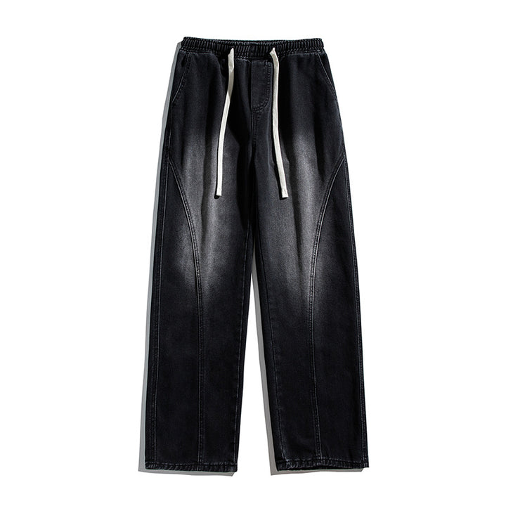Herren Weitgeschnittene Jeanshose mit elastischem Bund und modernem Design Aliams