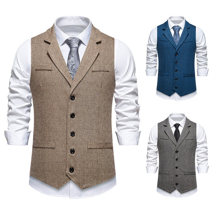 Herren elegante Weste mit geometrischem Muster Aliams