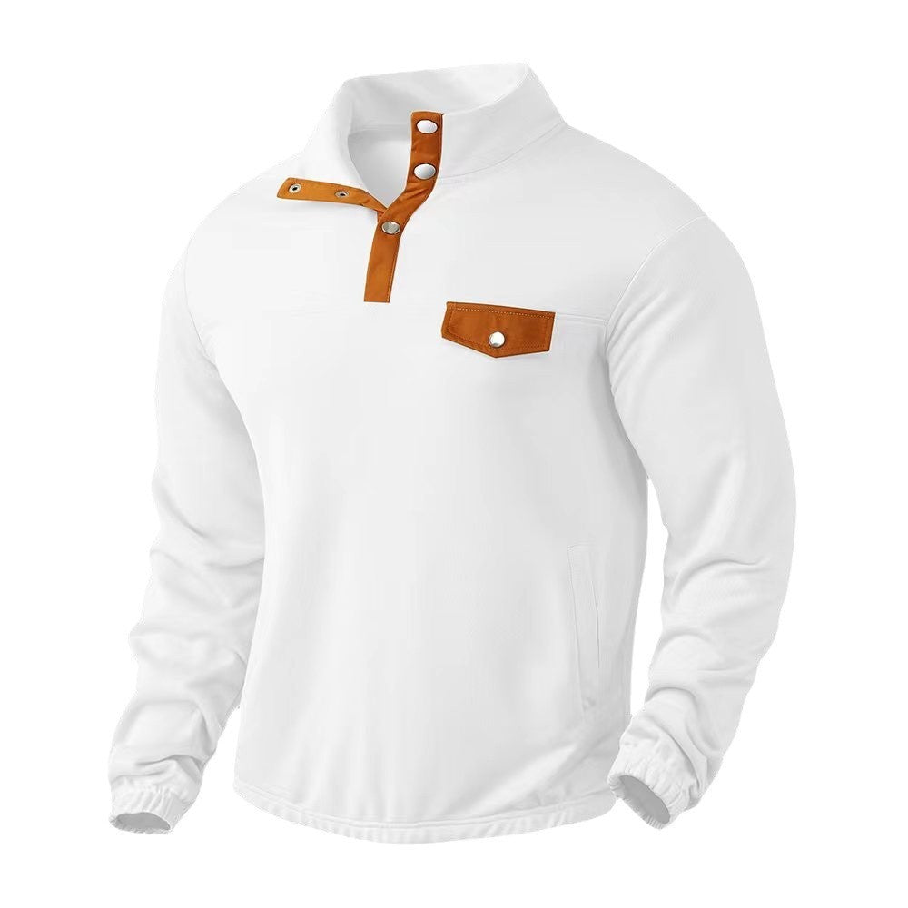 Herren Pullover mit praktischer Knopfleiste und Brusttasche Aliams