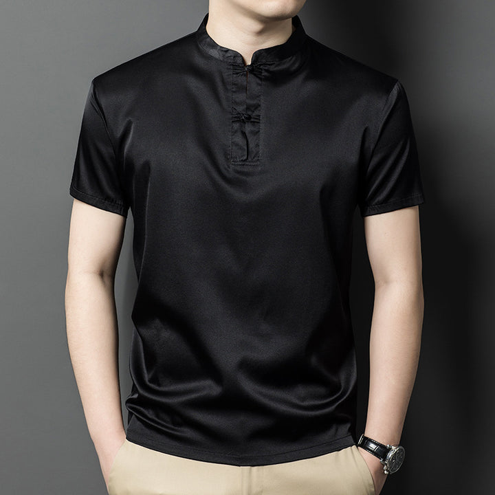 Herren Seidenoberteil mit traditionellem asiatischem Design Aliams