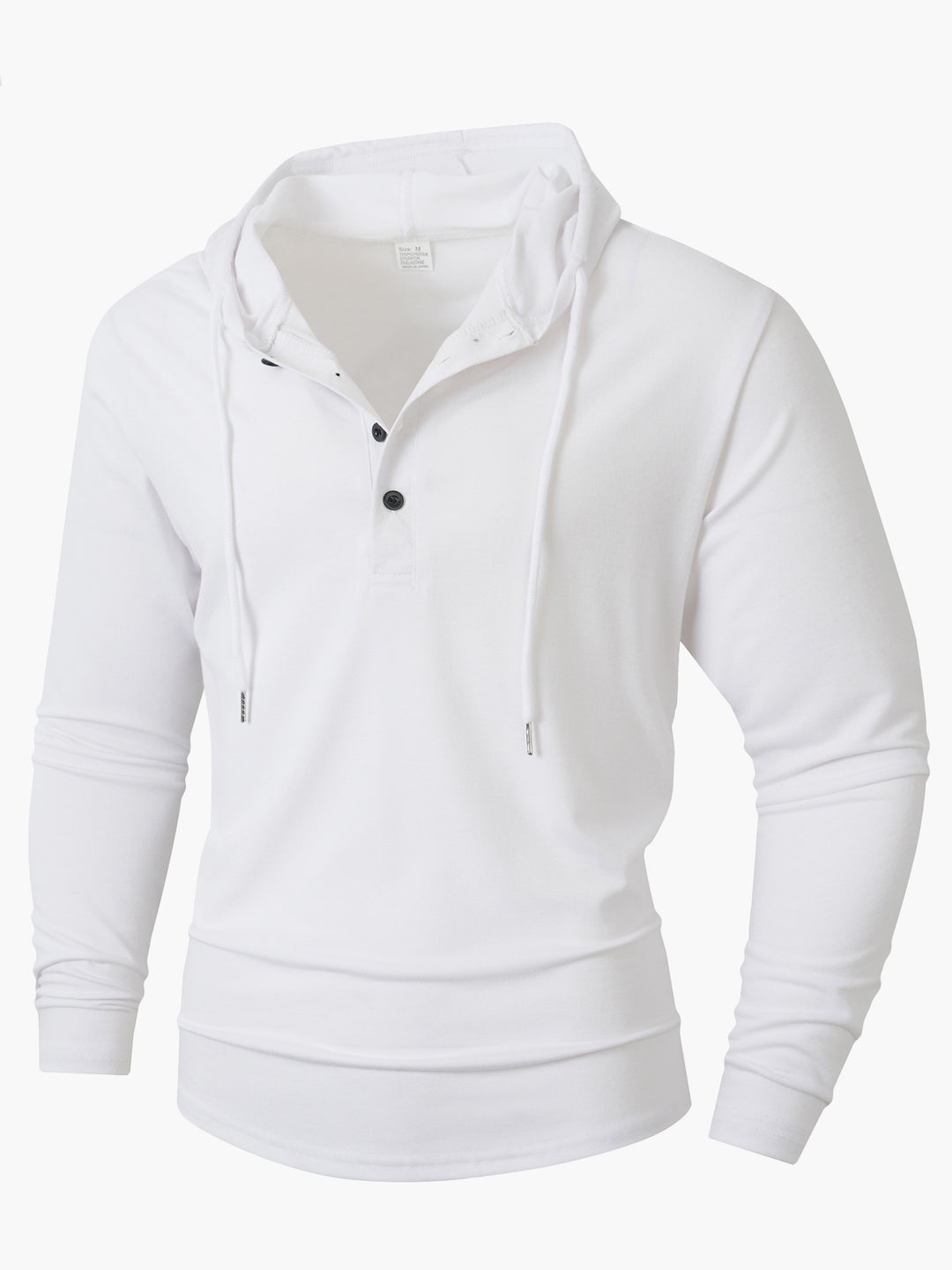 Herren Hoodie mit knöpfbarem Kragen und Kordelzug Aliams