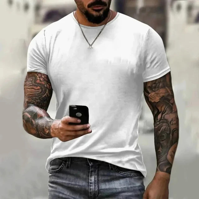 Herren Klassisches Baumwoll-T-Shirt mit Rundhalsausschnitt Aliams