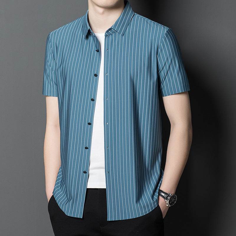 Herren Kurzarmhemd mit eleganten Streifen Aliams