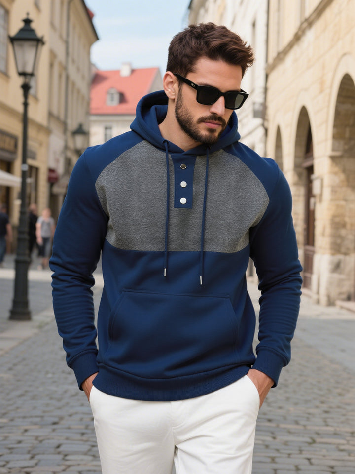 Herren Hoodie mit modischem Kontrastdesign Aliams