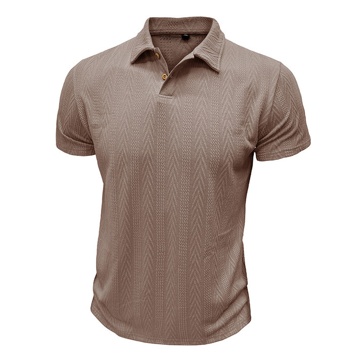 Herren Poloshirt mit strukturiertem Gewebemuster und knöpfbarem Kragen Aliams