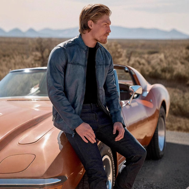 Herren hochwertige Lederjacke im minimalistischen Design Aliams