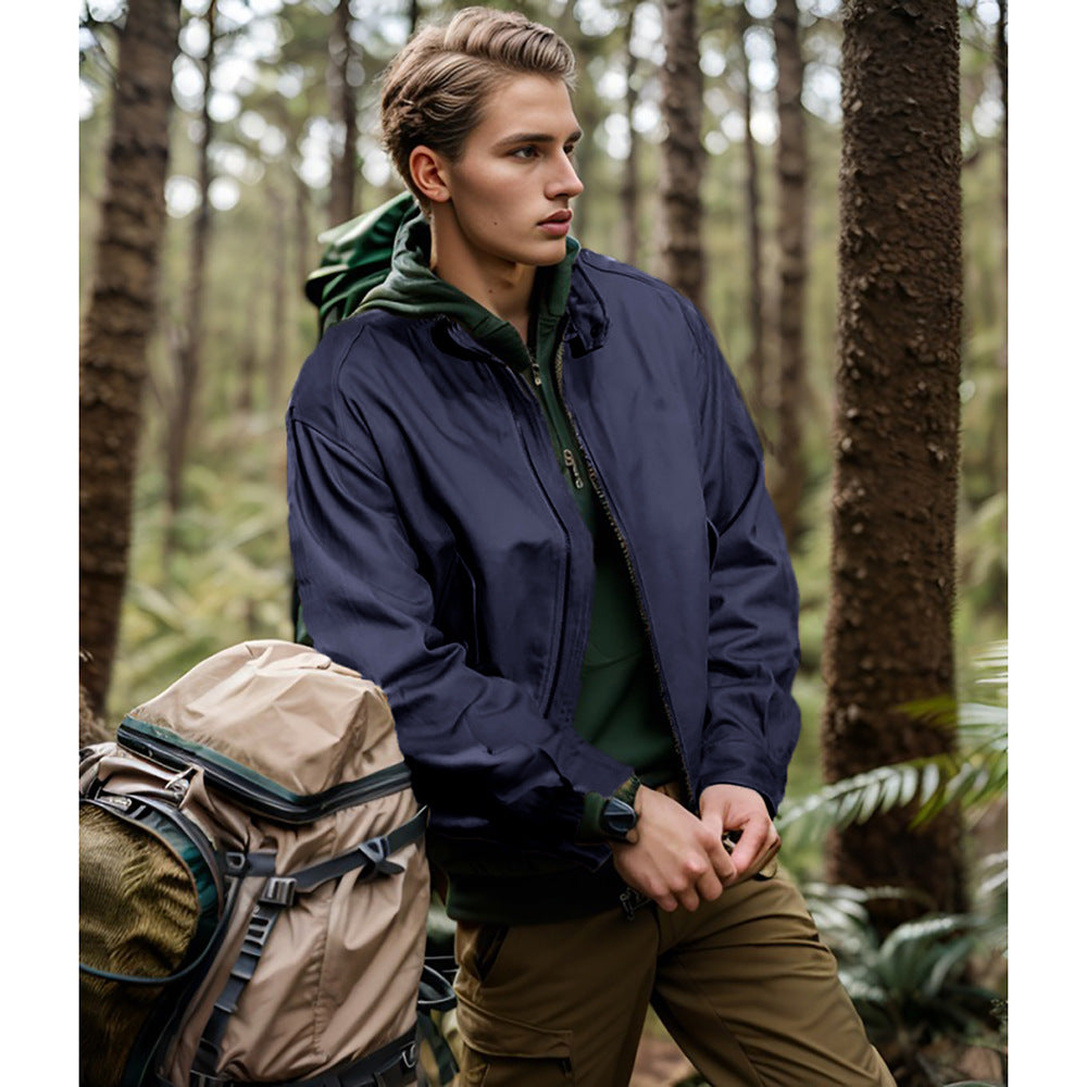 Herren funktionale Freizeitjacke im sportlichen Design mit gerundetem Kragen Aliams