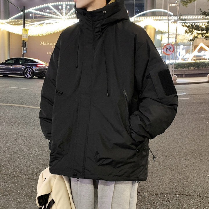 Herren funktionale Winterjacke mit isolierender Füllung und verstellbarer Kapuze Aliams