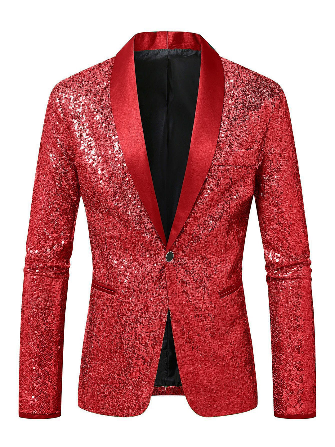 Herren Funkelnder Paillettenblazer mit modernem Schnitt Aliams