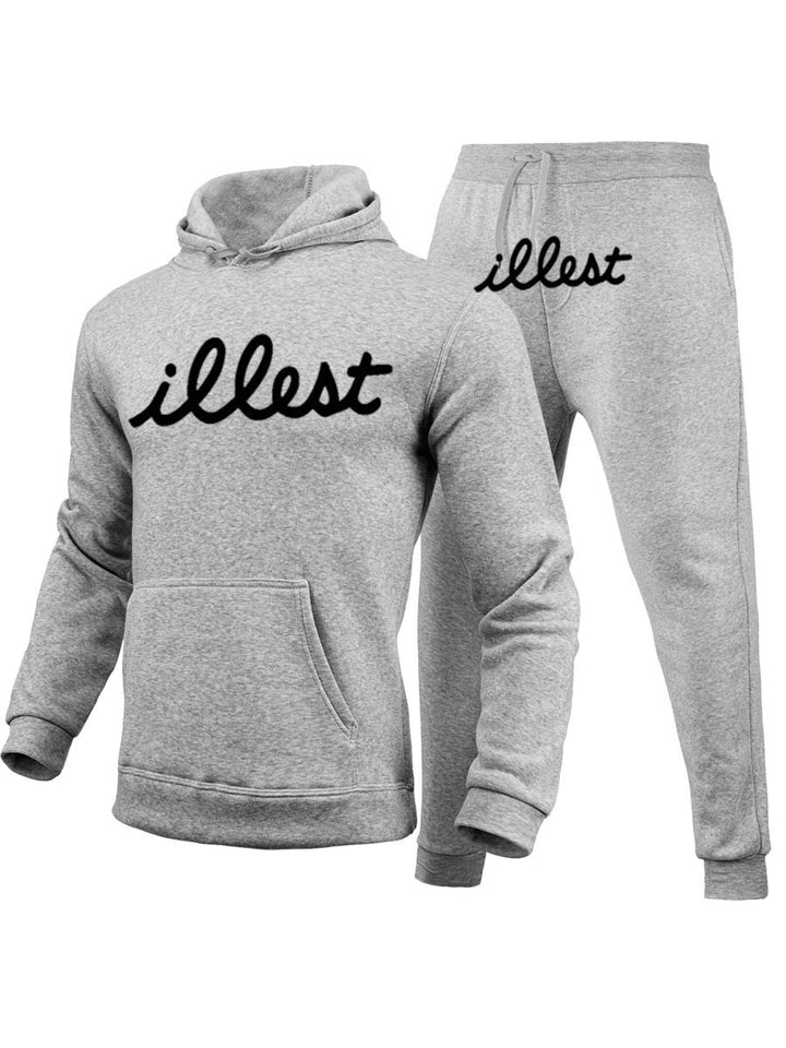 Herren Hoodie und Jogginghose Set mit auffälligem Schriftzug Aliams