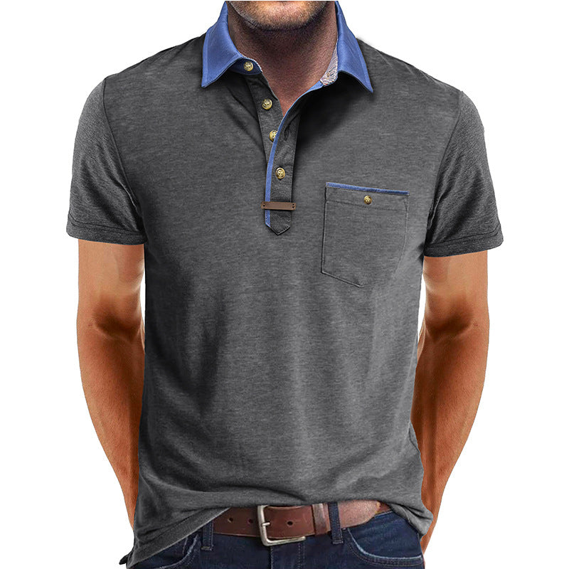 Herren Poloshirt mit modischem Kragen und praktischer Brusttasche Aliams