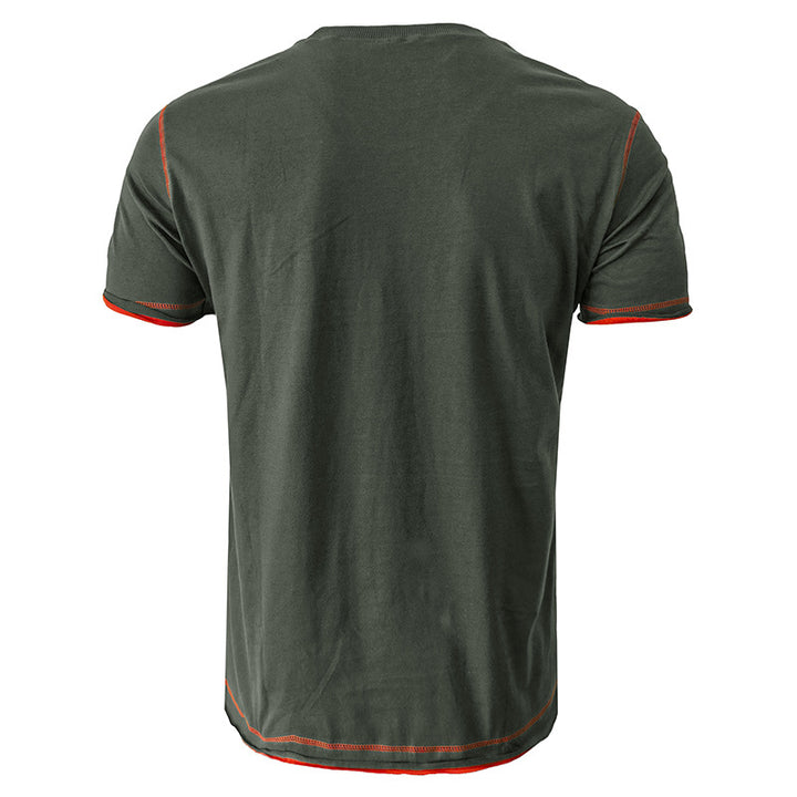 Herren Rundhals-T-Shirt mit kontrastierenden Ärmeln und lässigem Schnitt Aliams