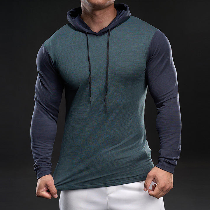 Herren atmungsaktives Langarm-Funktionsshirt mit Kapuze Aliams